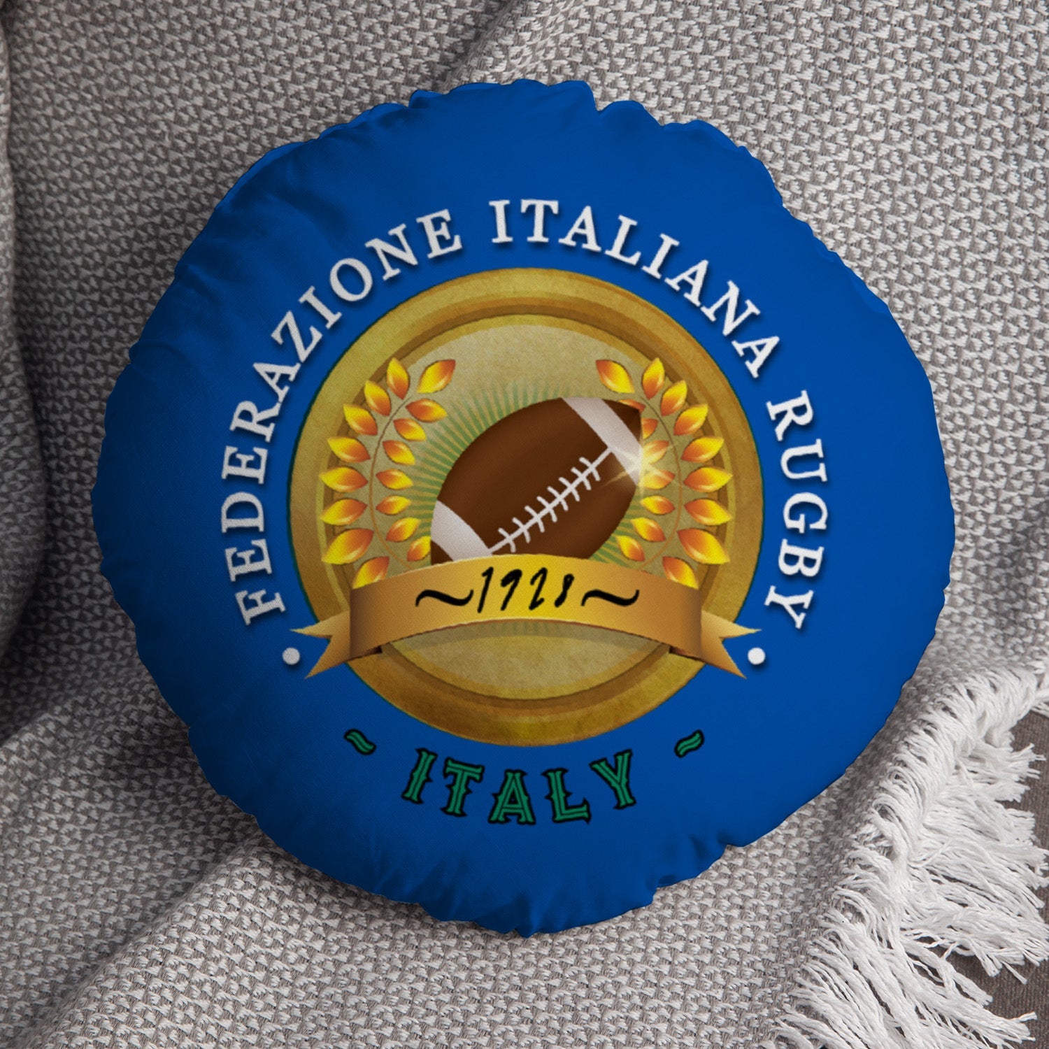 Italy Rugby Union 1928  - Legend Collection - Circle Cushion 14"