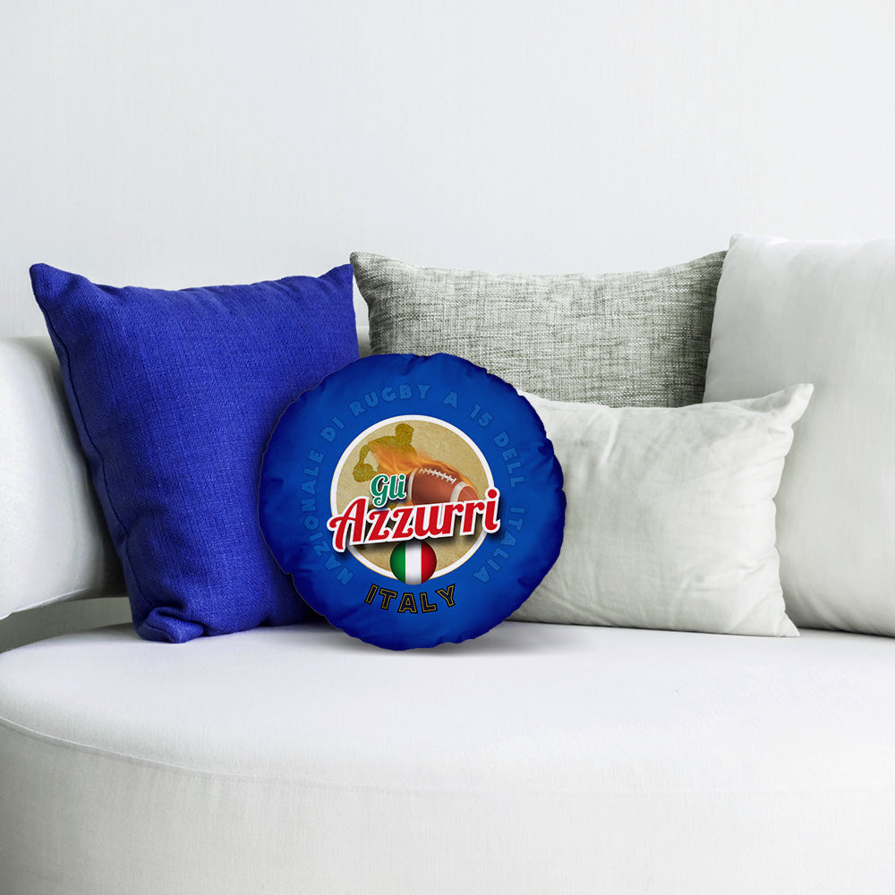 Italy Rugby Union Azzurri  - Legend Collection - Circle Cushion 14"