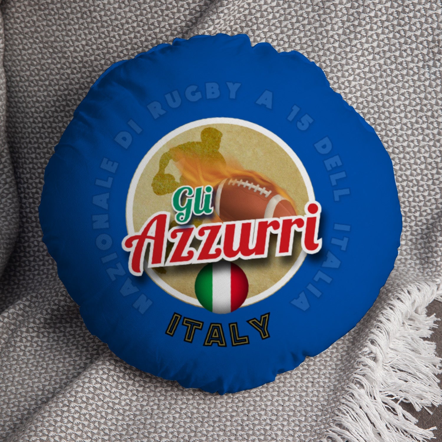 Italy Rugby Union Azzurri  - Legend Collection - Circle Cushion 14"