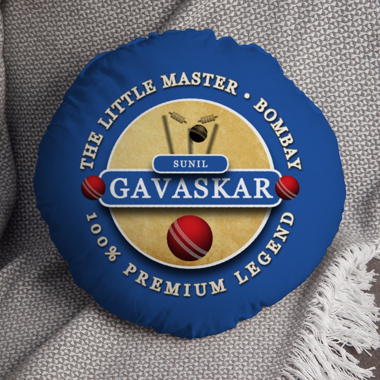 India Gavaskar  - Legend Collection - Circle Cushion 14"