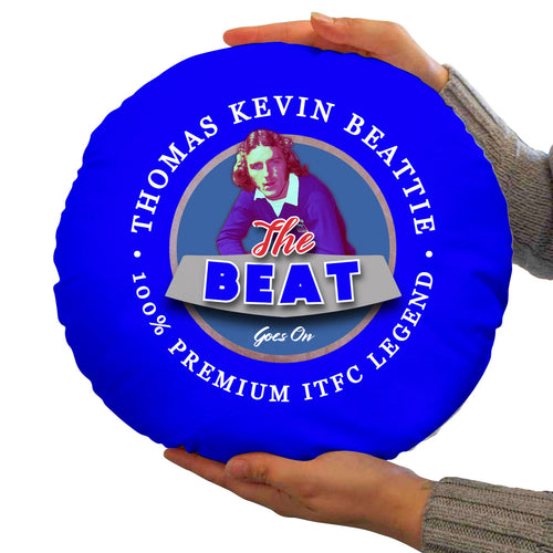 Ipswich Kevin Beattie - Football Legends - Circle Cushion 14"