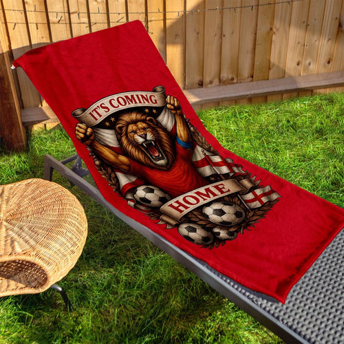 England - It's Coming Home Lion - Beach Towel