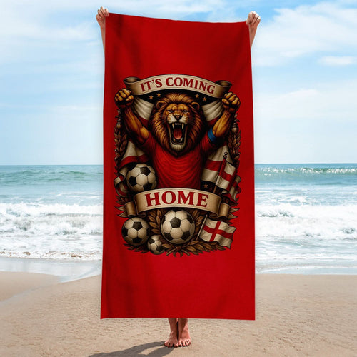 England - It's Coming Home Lion - Beach Towel