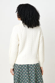 Jamie Cable Collar Jumper - Off White