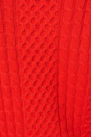Jamie Cable Collar Jumper - Red