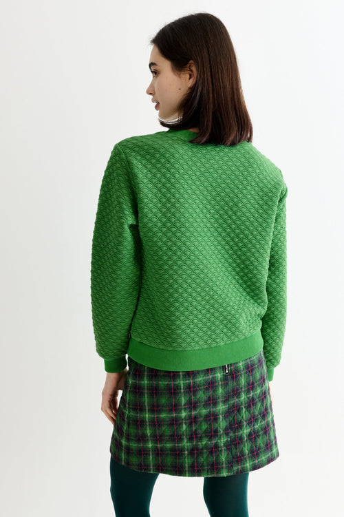 Jan Scallop Quilt Sweatshirt - Green