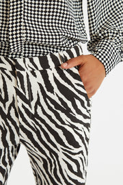 Louche Janelyn Zebra Flared Slim Fit Trouser