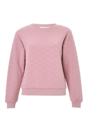 Jan Heartfelt Quilted Sweatshirt - Pale Pink
