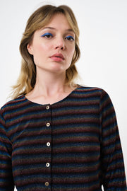 Jayda Sparkle Stripe Cardigan - Gold