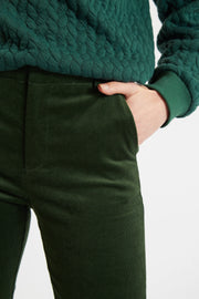Jayelyn Babycord Flared Trouser - Forest Green
