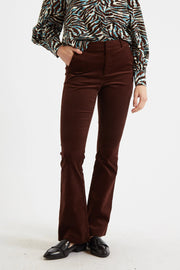 Jayelyn Baby cord Flared Trousers - Chocolate