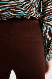 Jayelyn Baby cord Flared Trousers - Chocolate