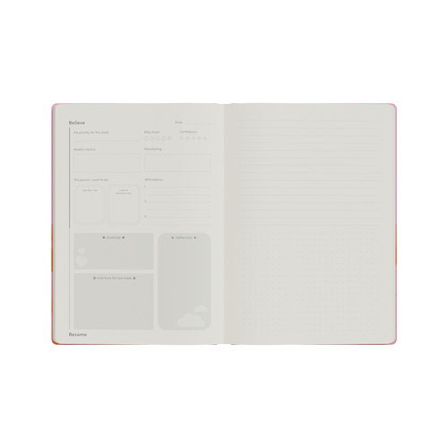 Believe and Become Manifestation Journal, A5 - Pink