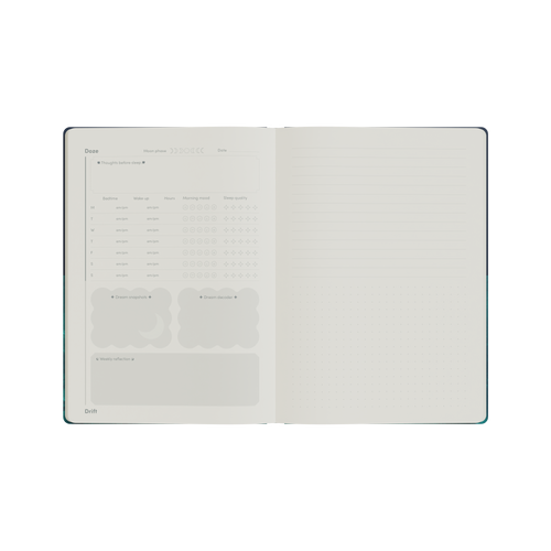 Doze and Drift Sleep Journal, A5 - Navy