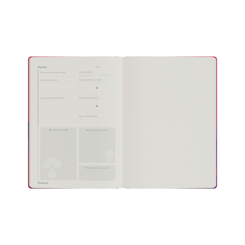 Passion and Patience Relationship Journal, A5 - Red