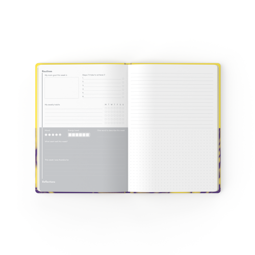 Routines and Reflections Wellness Journal, A5 - Yellow