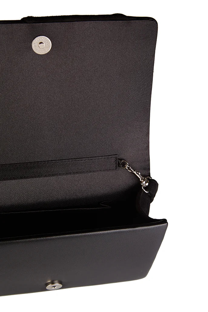 Jolie Bow Detail Crossbody Bag in Black