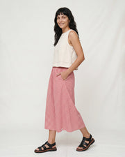 Joyce Burgandy Gingham Skirt