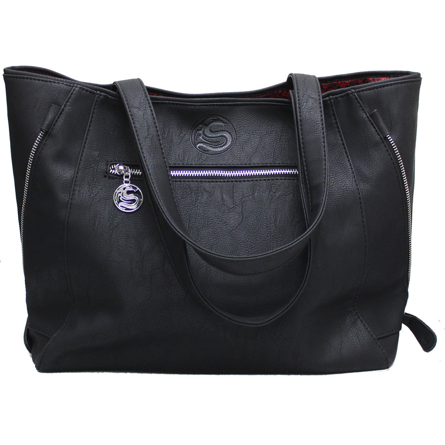 BURNT ROSE Studded PU Leather Tote Bag
