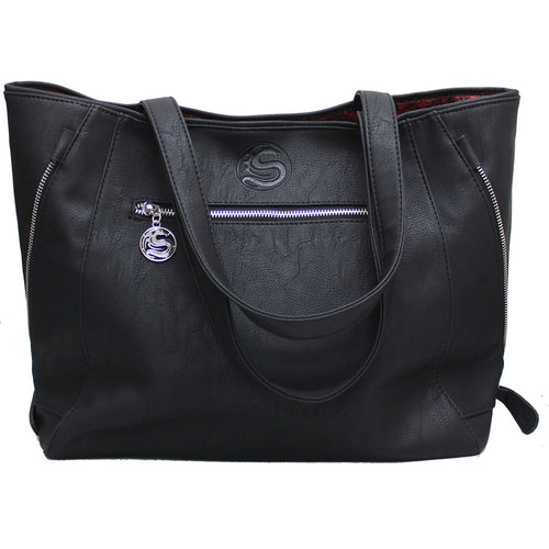 BURNT ROSE Studded PU Leather Tote Bag