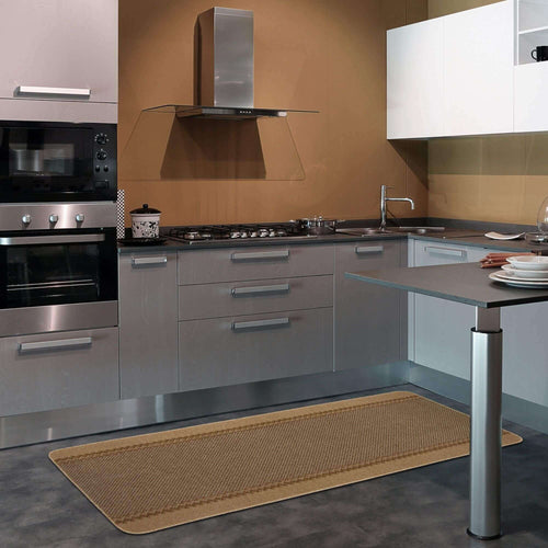 Washable Bordered Beige Rug  | 116B