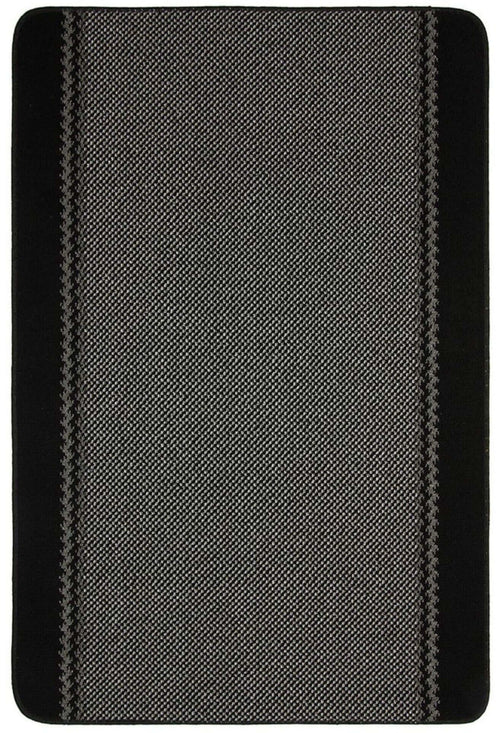 Washable Bordered Black Rug  | 116Bl