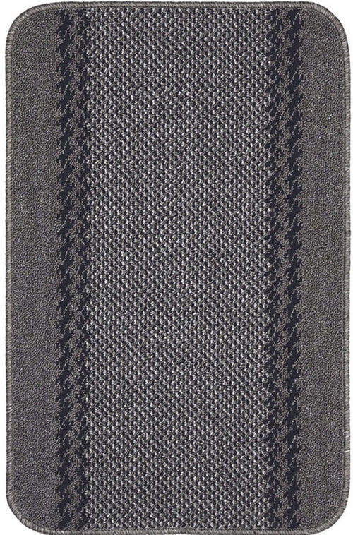 Washable Bordered Dark Grey Rug | 116D