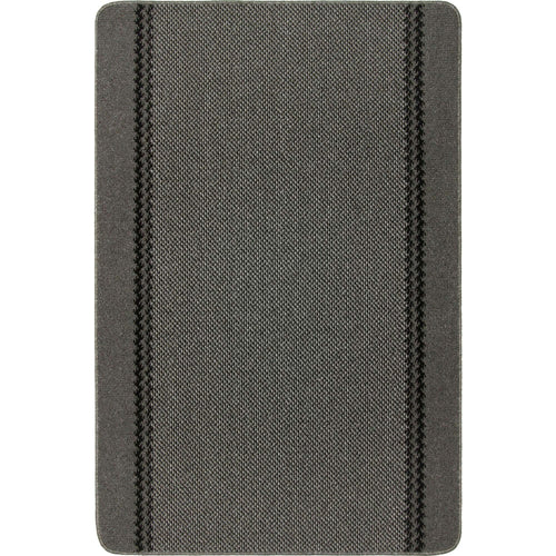 Washable Bordered Dark Grey Rug | 116D