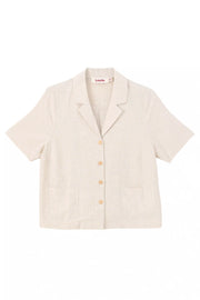 Kit Linen Mix 2 Pocket Short Sleeve Resort Shirt - Natural