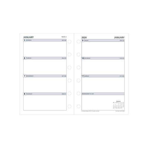 Pocket Organiser - 2026 Week to View Refill (KT3700-26)