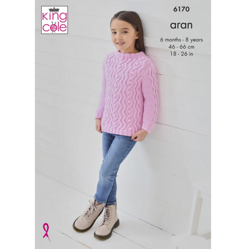 King Cole Comfort Aran Pattern – 6170 Sweater, Cardigan & Waistcoat