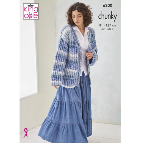 King Cole Hedgerow Chunky Pattern – 6200 Sweater & Cardigan