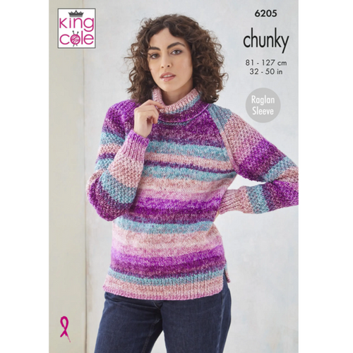 King Cole Hedgerow Chunky Pattern – 6205 Sweater & Cardigan