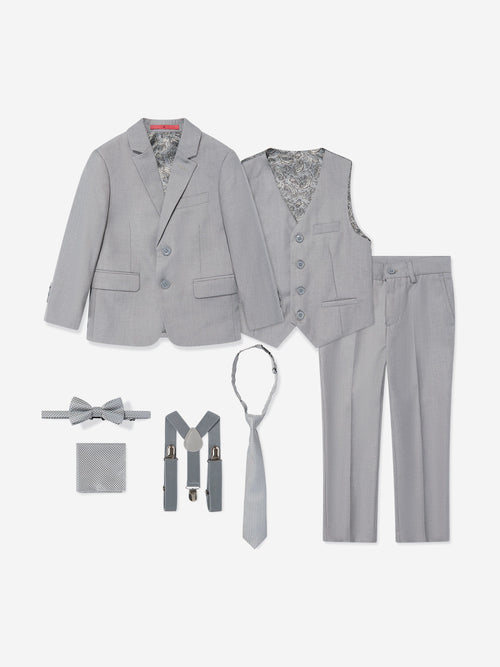 SUITLAB London Boys 7 Piece Suit Set in Grey