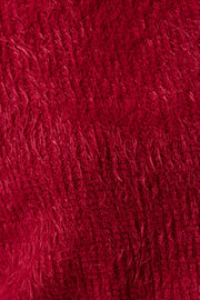 Jenyfer Eyelash Rib Long Sleeve Mini Dress - Red