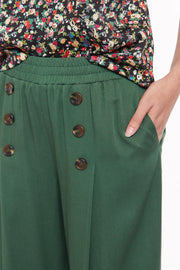 Laurena Wide Leg Cropped Trouser - Green