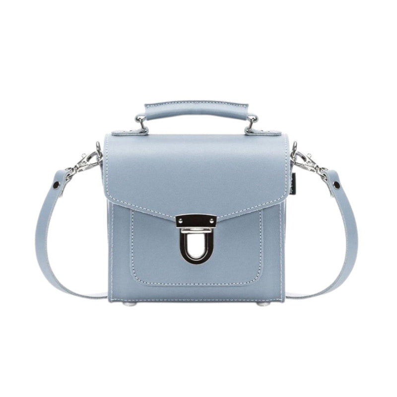 Handmade Leather Sugarcube Handbag - Lilac Grey