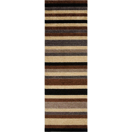Linea Striped Caramel Washable Rug