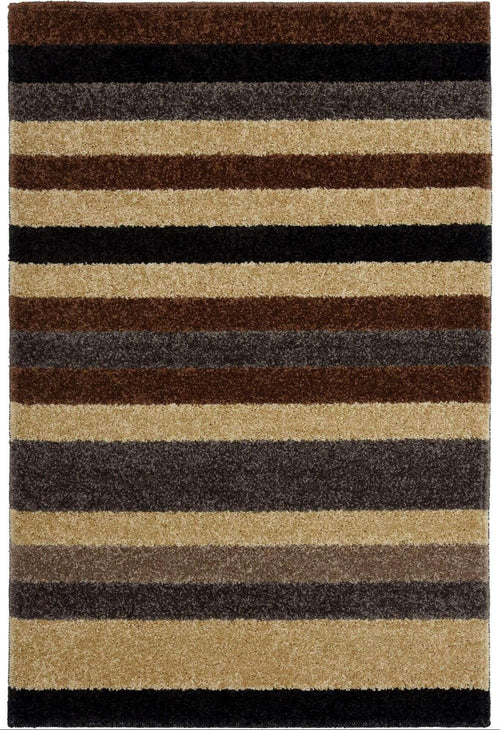 Linea Striped Caramel Washable Rug