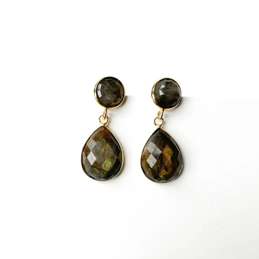 Joyce Faceted Labradorite Drop Earrings