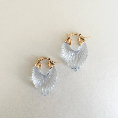 Audrey Sky Ridged Hoop Earrings