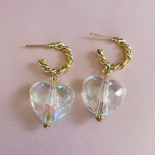 Taja Faceted Heart Earrings