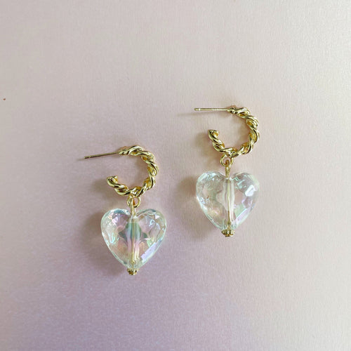 Taja Faceted Heart Earrings
