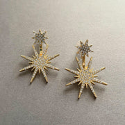 Aura Crystal Gold Starburst Earrings