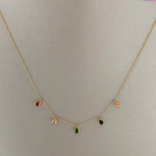 Emilia Luxe 18k Gold Plated Jewel Necklace