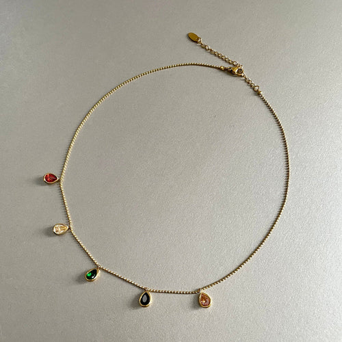 Emilia Luxe 18k Gold Plated Jewel Necklace