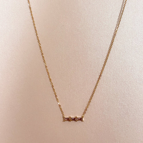 Gia Luxe 18k Gold Plated Blush Necklace