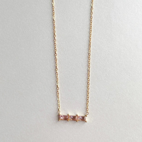 Gia Luxe 18k Gold Plated Blush Necklace