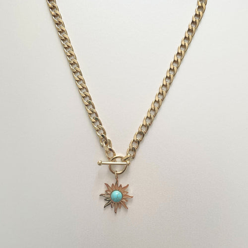 Calista Sunburst T Bar Choker Necklace
