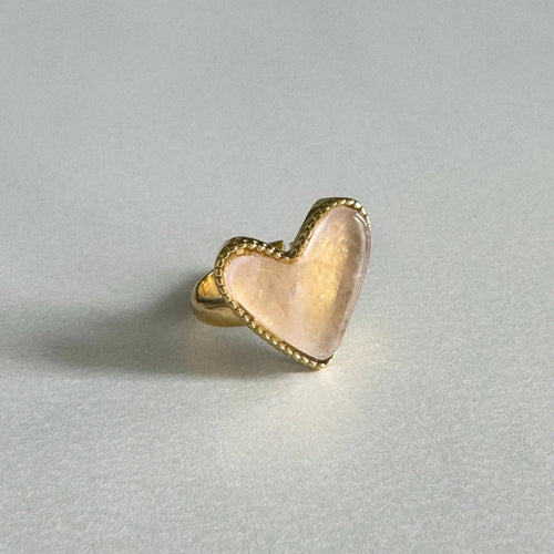 Hellie Luxe 18k Gold Plated Blush Heart Ring